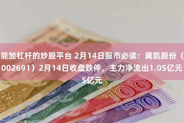 能加杠杆的炒股平台 2月14日股市必读：冀凯股份（002691）2月14日收盘跌停，主力净流出1.05亿元