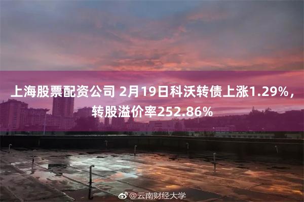 上海股票配资公司 2月19日科沃转债上涨1.29%，转股溢价率252.86%